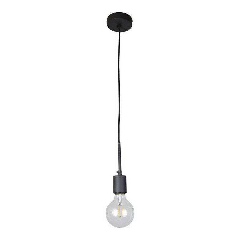 Suspension sans abat-jour noire industrielle, Bolb