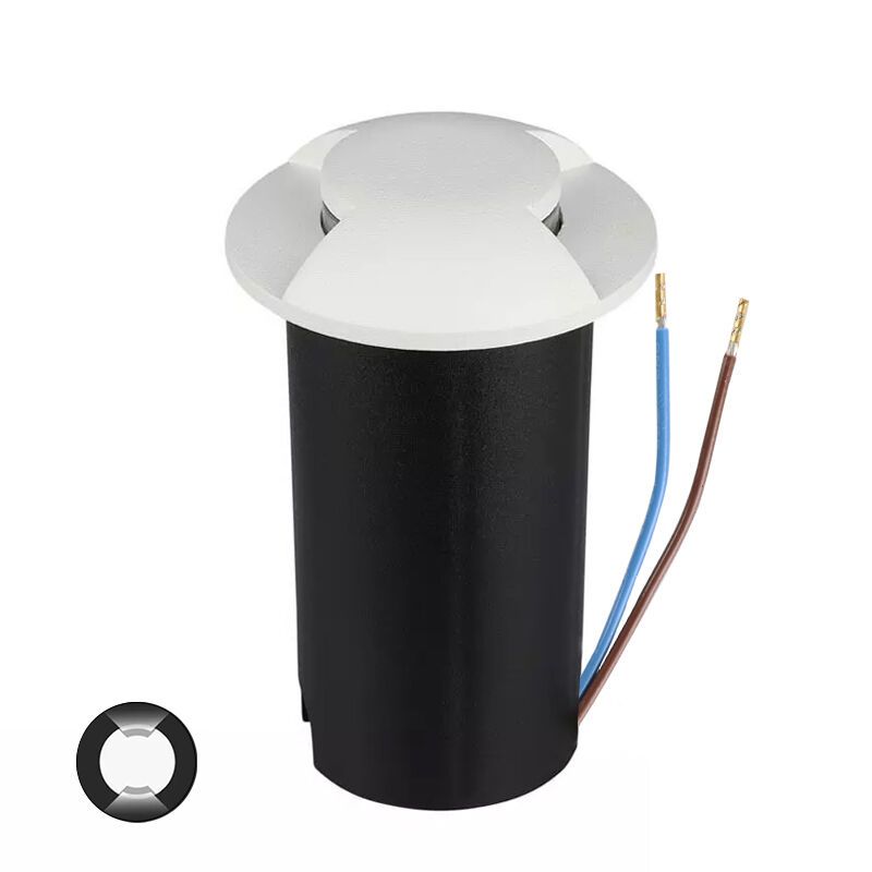 Spot encastré extérieur blanc moderne, Marcus, 1W, 6500K LED, IP67