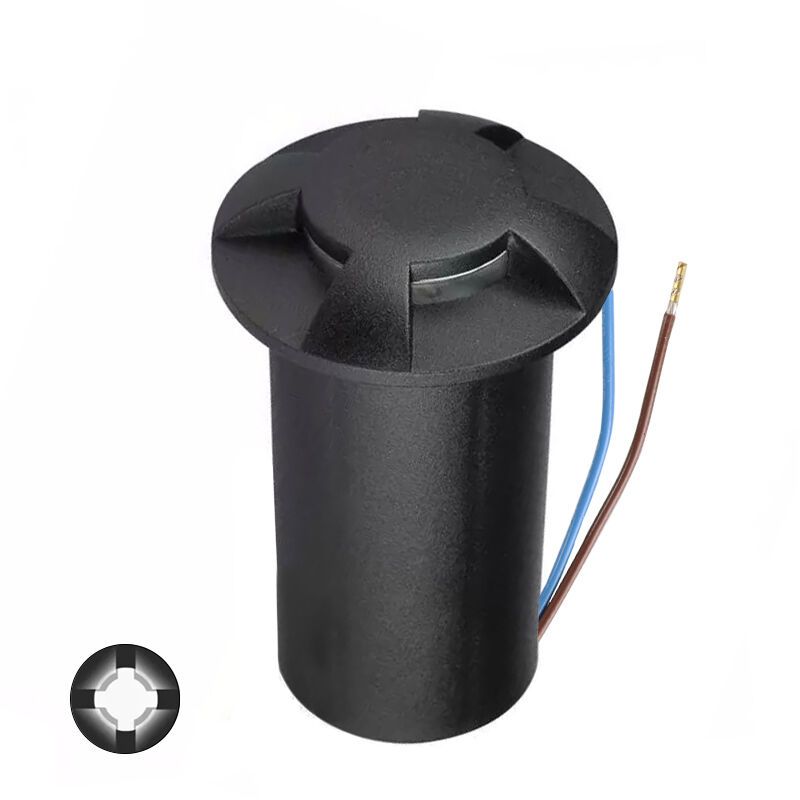 Spot encastré extérieur noir moderne, Marcus, 1W, 6500K LED, IP67 Spot encastré extérieur noir moderne, Marcus, 1W, 6500K LED, IP67