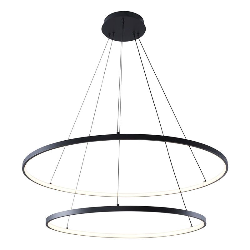 Suspension noire design, Kubra, 60W, blanc chaud à froid réglable LED