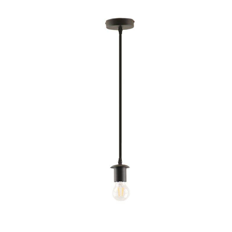 Suspension sans abat-jour noire moderne, Rika Suspension sans abat-jour noire moderne, Rika