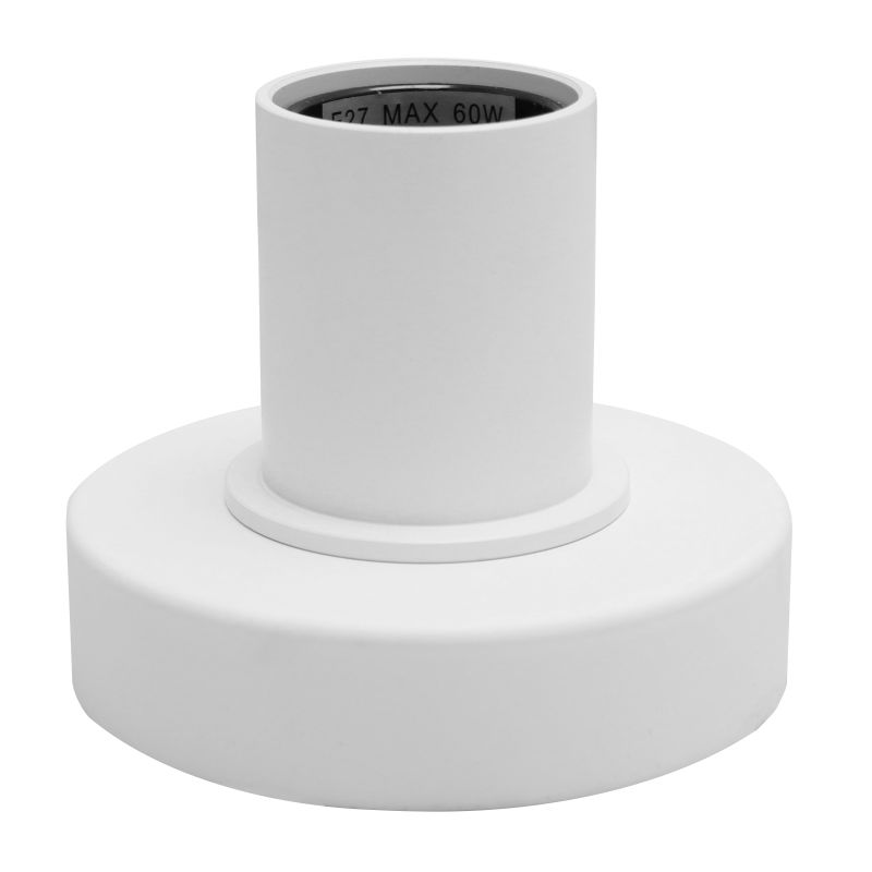 Lampe de table sans abat-jour blanche en aluminium, Rika, avec interrupteur