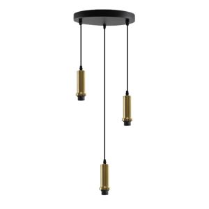 Suspension sans abat-jour dorée en aluminium, Rika