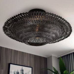 Lampe plafond en rotin noire, Cordoba