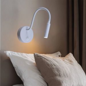 Lampe de chevet blanc moderne, Fiona, avec interrupteur