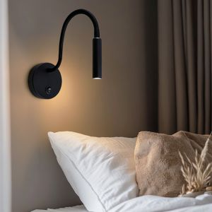 Lampe de chevet noir moderne, Fiona, avec interrupteur