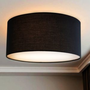 Lampe plafond noire en tissu, Mendy