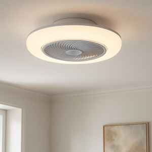 Ventilateur de plafond gris moderne, Gonda, 40W, 3000K LED, avec télécommande