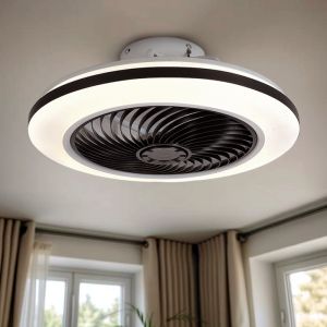 Ventilateur de plafond noir moderne, Gonda, 40W, 3000K LED, avec télécommande
