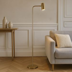 Lampadaire laiton moderne, Carlos, avec interrupteur