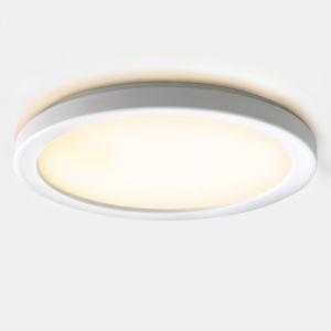 Plafonnier salle de bain blanc en plastique, Shivani, 8W, 3000K LED, IP44