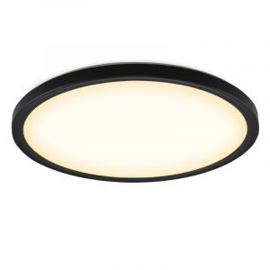 Lampe plafond noire en plastique, Shona, 22W, 3000K LED, gradable en 3 étapes