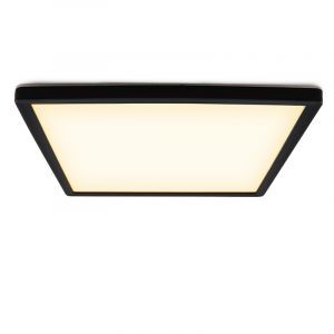 Lampe plafond noire en plastique, Shona, 18W, 3000K LED, gradable en 3 étapes