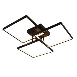 Lampe plafond noire moderne, Giorgio, 38W, 2700K LED, gradable en 3 étapes