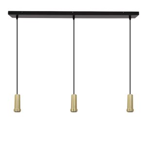 Suspension sans abat-jour dorée en aluminium, Rika