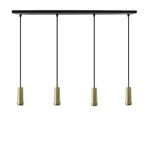 Suspension sans abat-jour dorée en aluminium, Rika