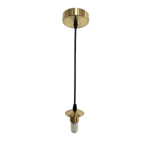 Suspension sans abat-jour dorée en métal, Aafje, IP44