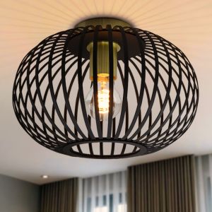 Lampe plafond dorée industrielle, Lieve