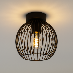 Lampe plafond noire industrielle, Wiro