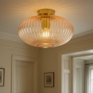 Lampe plafond rose design, Charlois