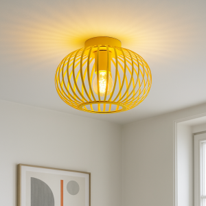 Lampe plafond jaune industrielle, Lieve