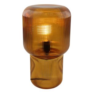 Lampe de table marronne design, Chelsea, avec interrupteur