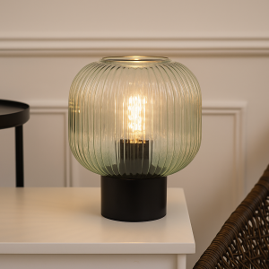 Lampe de table verte design, Charlois, avec interrupteur