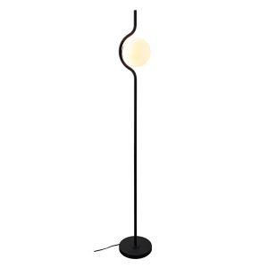 Lampadaire noir moderne, Merel, avec interrupteur