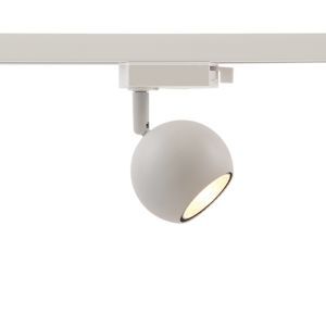 Spot de système de rail monophasé blanc moderne, Alco