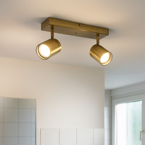 Plafonnier salle de bain laiton moderne, Ciara, IP44