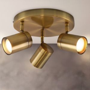 Plafonnier salle de bain laiton moderne, Ciara, IP44