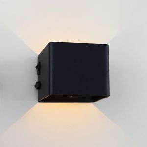 Applique up and down noire recharheable, Dion, 1W, 2700K LED, IP44, capteur de mouvement