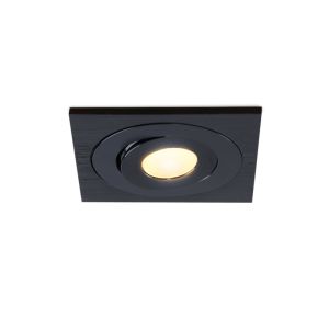 Rona spot encastré veranda carré orientable, IP44, gradable, noir