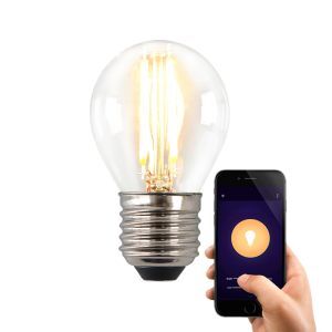 Olucia ampoule LED connectée E27 Melchis, P45, 5W, dim to warm