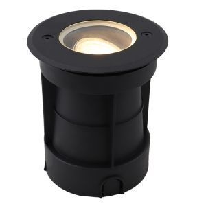Spot encastré extérieur noir en aluminium, Catamarca, IP65, faisceau lumineux orientable
