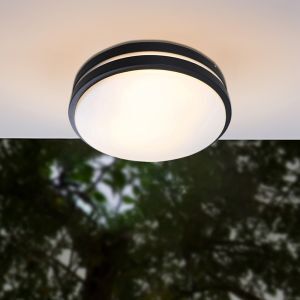 Luminaire extérieur noir en plastique, James, IP44