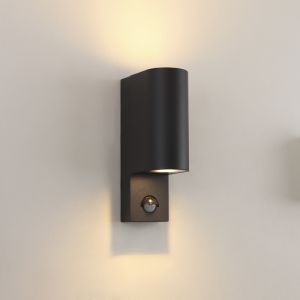 Applique extérieur avec détecteur de mouvement noire moderne, Corina, IP54