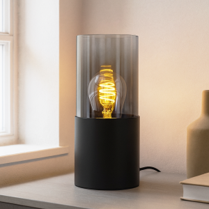 Lampe de table noire moderne, Huy, avec interrupteur