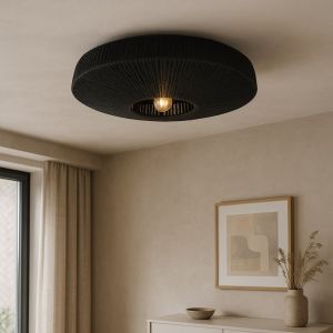 Plafonnier noir rustique, Sanny