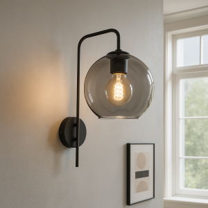 Applique murale grise design, Giada, avec interrupteur
