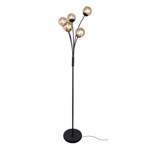 Lampadaire ambre design, Stacy, avec interrupteur