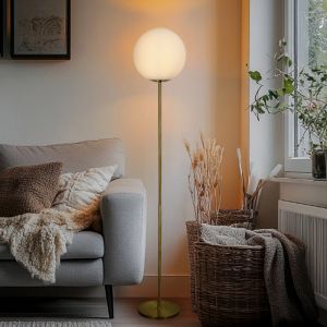 Lampadaire blanc design, Dolf, avec interrupteur