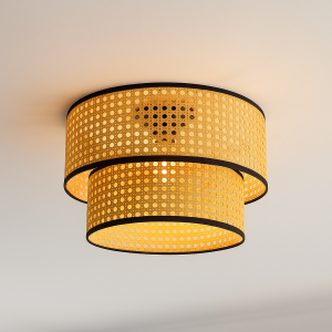 Plafonnier en rotin marron, Kirsten
