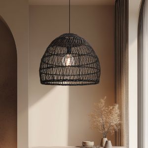 Suspension en rotin noire, Rosa