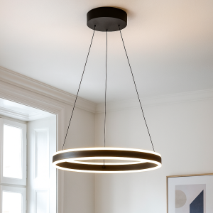 Suspension noire design, Lava, 46W, 3000K LED