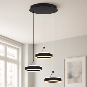 Suspension noire design, Lava, 56W, 3000K LED