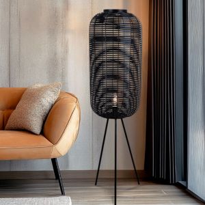 Lampadaire noir industriel, Pinar, avec interrupteur