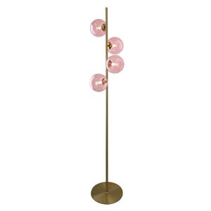 Lampadaire rose design, Remo, avec interrupteur