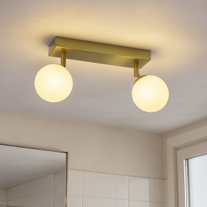 Plafonnier salle de bain blanc moderne, Amer, IP44