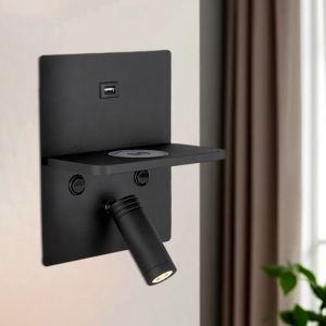 Applique murale noire moderne, Isabella, 3W, 3000K LED, avec interrupteur